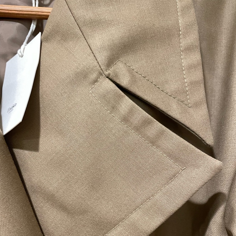 The Frankie Shop padded shoulder trench Jumpsuit in Khaki Brown size-Small - Picture 6 of 7